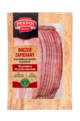 Boczek zapiekany w karmelizowanej glazurze plastry 100g Pekpol