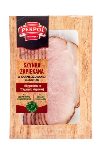 Szynka zapiekany w karmelizowanej glazurze plastry 100g Pekpol